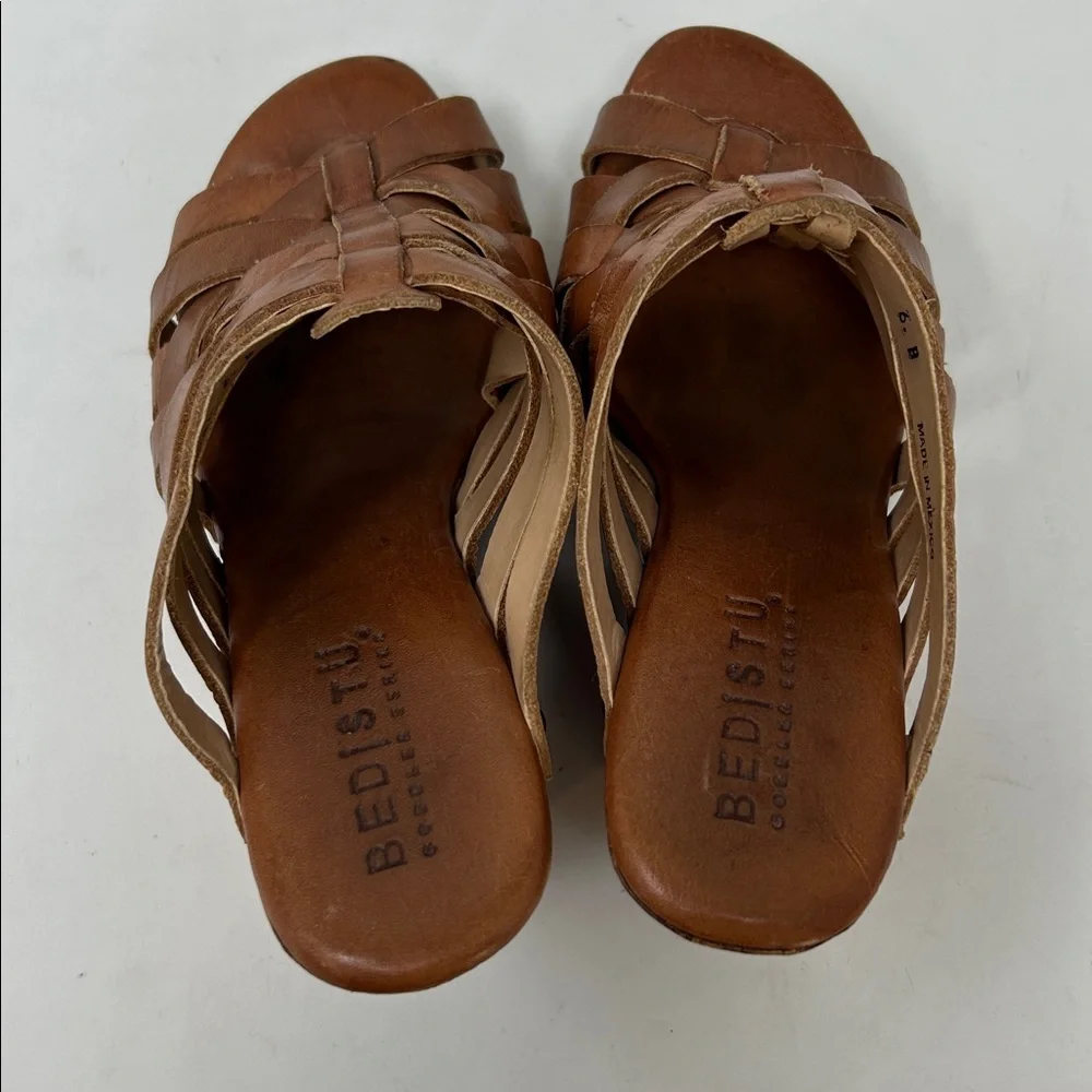 Bed Stu Gina II Leather Wedge Sandals Shoes Size 6 - Picture 5 of 8